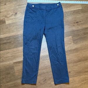 Anne Klein Dark Blue Pants with White Dots pre owned